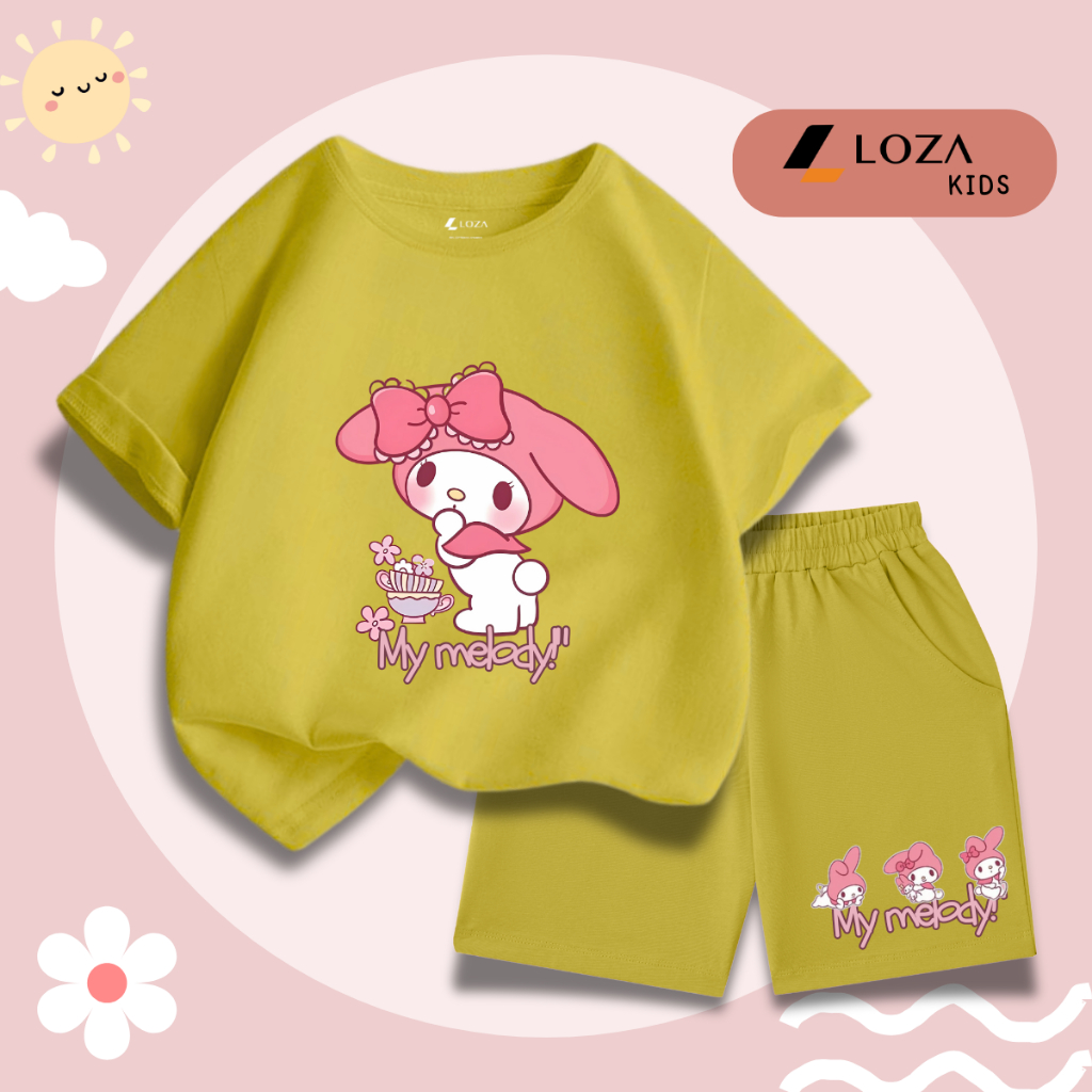 Bộ đồ bé gái in hình 