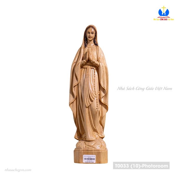 Bộ bàn thờ gỗ Pơmu Lộ Đức tượng 40cm mẫu 03_thumbnail_1