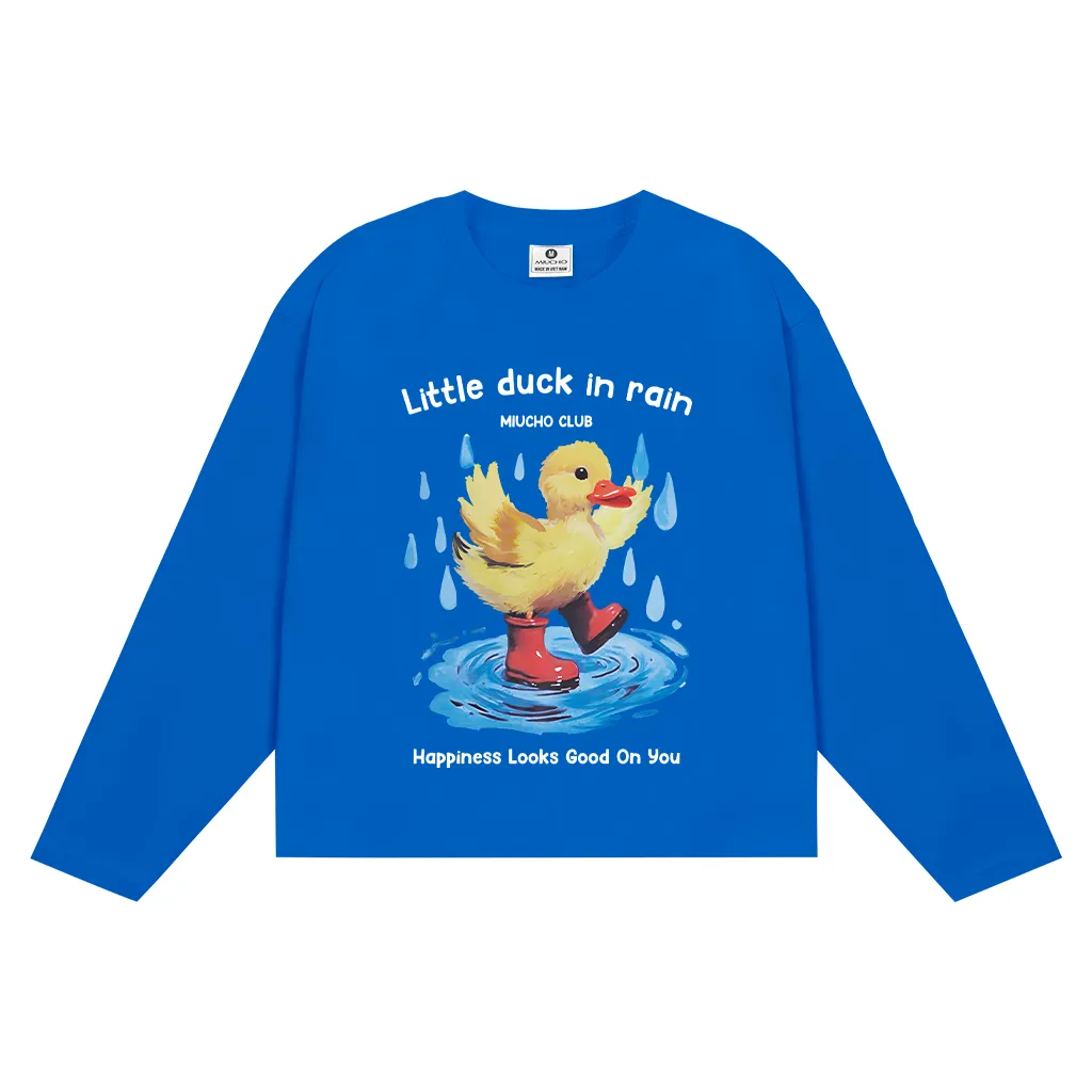Áo thun boxy tay dài Miucho cotton co giãn 2 chiều thoáng mát cổ tròn hình Duck in mix 2655_thumbnail_10
