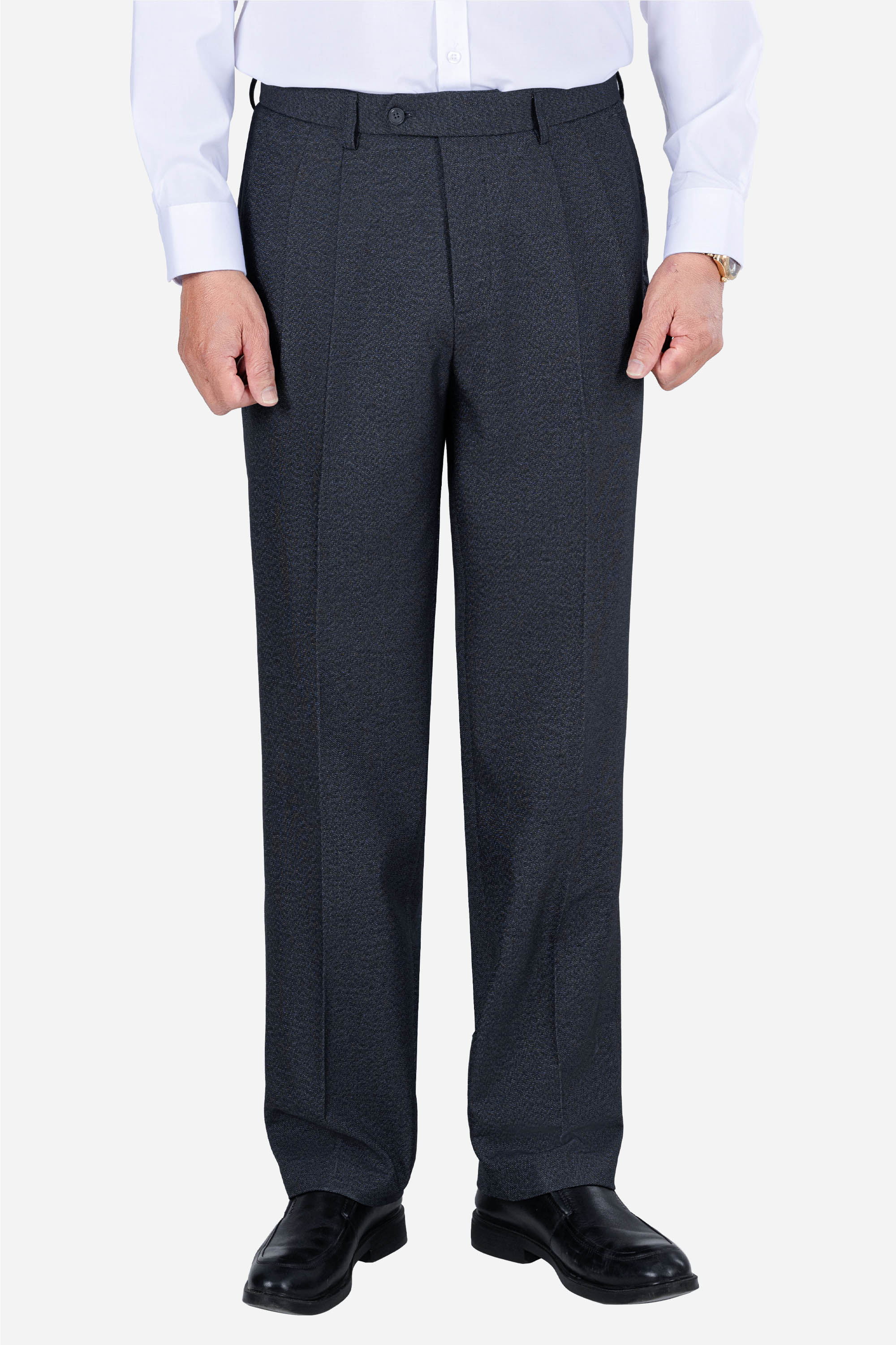 Quần Âu 2 Li Nam Trung Niên ANCHI Vải Đốm Cao Cấp Phom Suông Ống Rộng Màu Xanh Đen