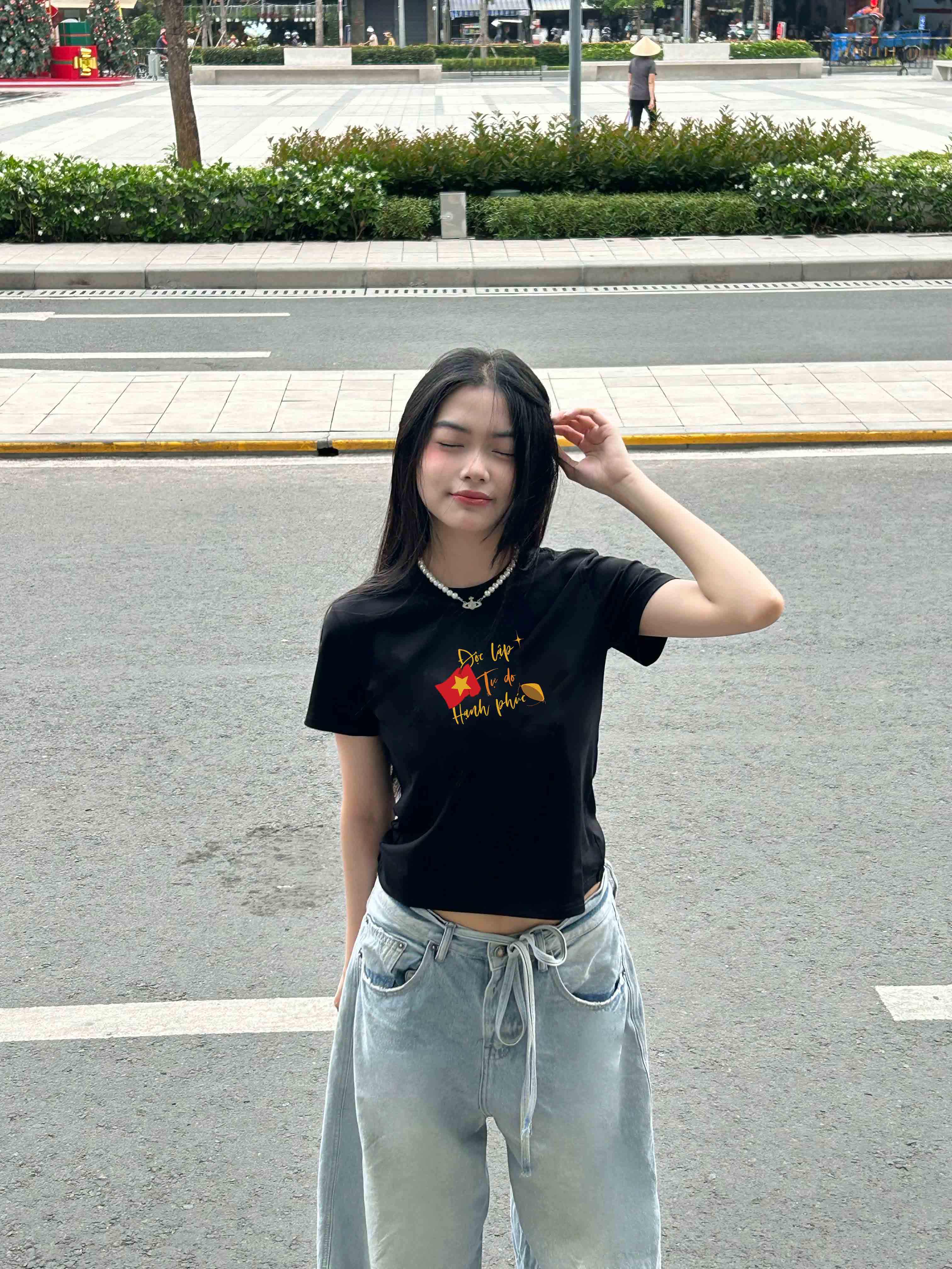 Áo baby tee ôm eo Việt Nam tôi yêu 2116 Miucho cổ tròn vải cotton 4c co giãn thoáng mát in mix_thumbnail_3