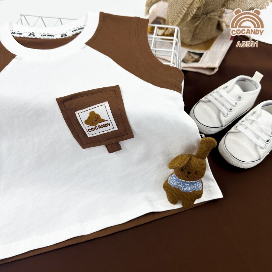 Áo sát nách TRẮNG phối NÂU túi ngực_thumbnail_4