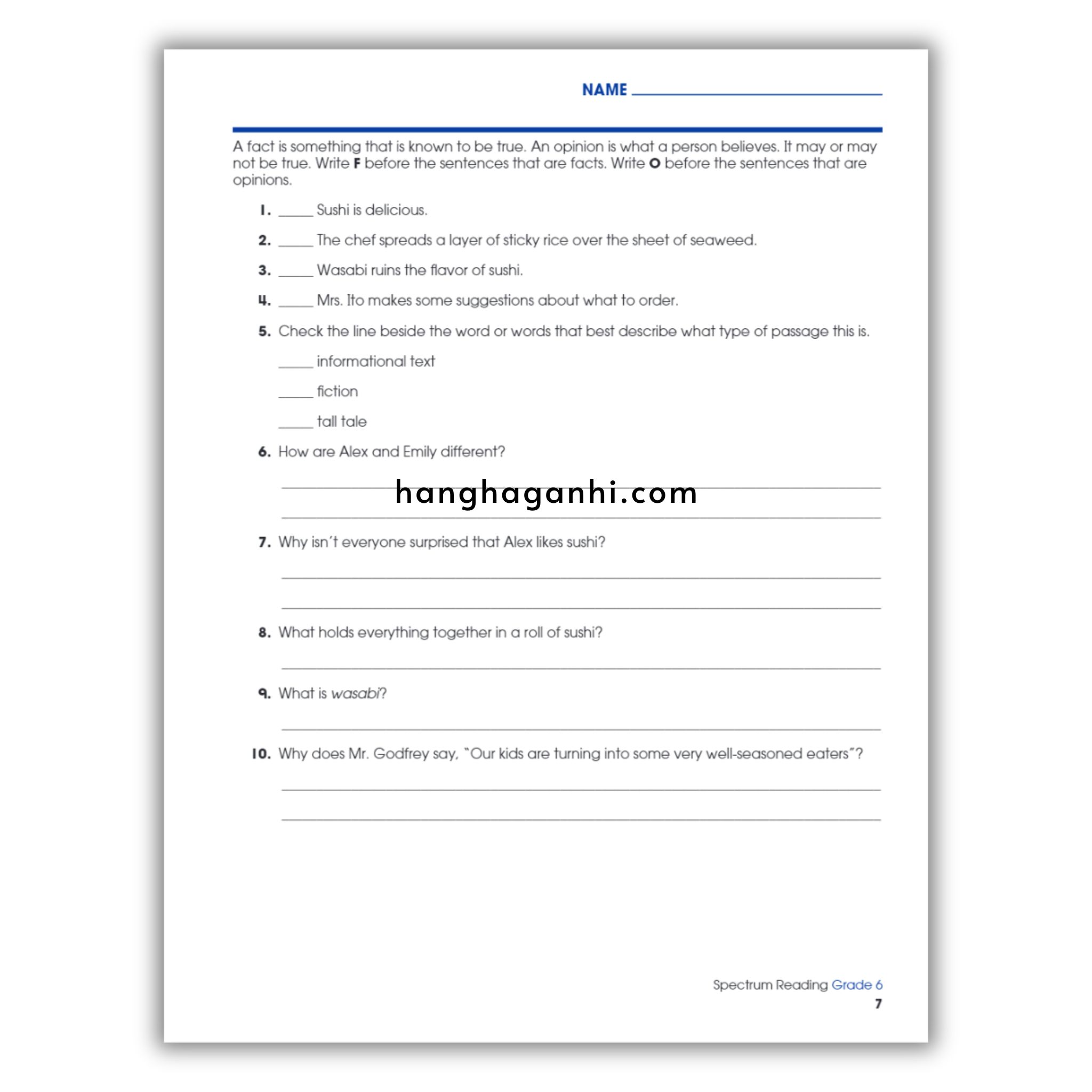 Sách Spectrum Reading Workbook Grade 6_thumbnail_16