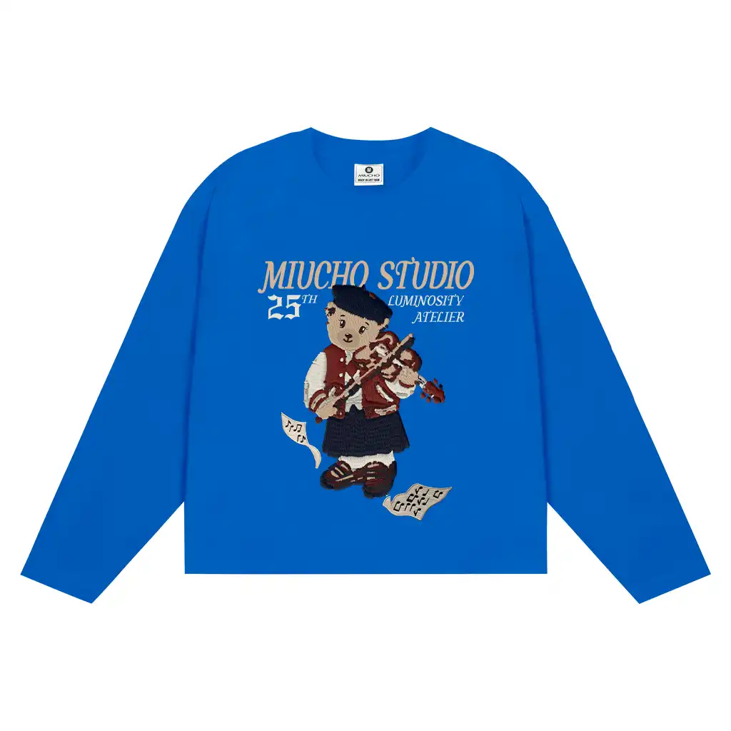 Áo thun boxy tay dài unisex Miucho Studio cotton cao cấp thoáng mát gấu teddy in mix 2707_thumbnail_10