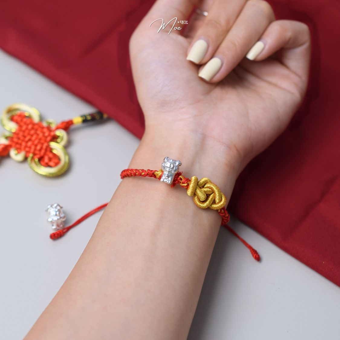 LT629 - Lắc tay chỉ đỏ mix charm bạc 12 con giáp (nhiều mẫu)_thumbnail_7