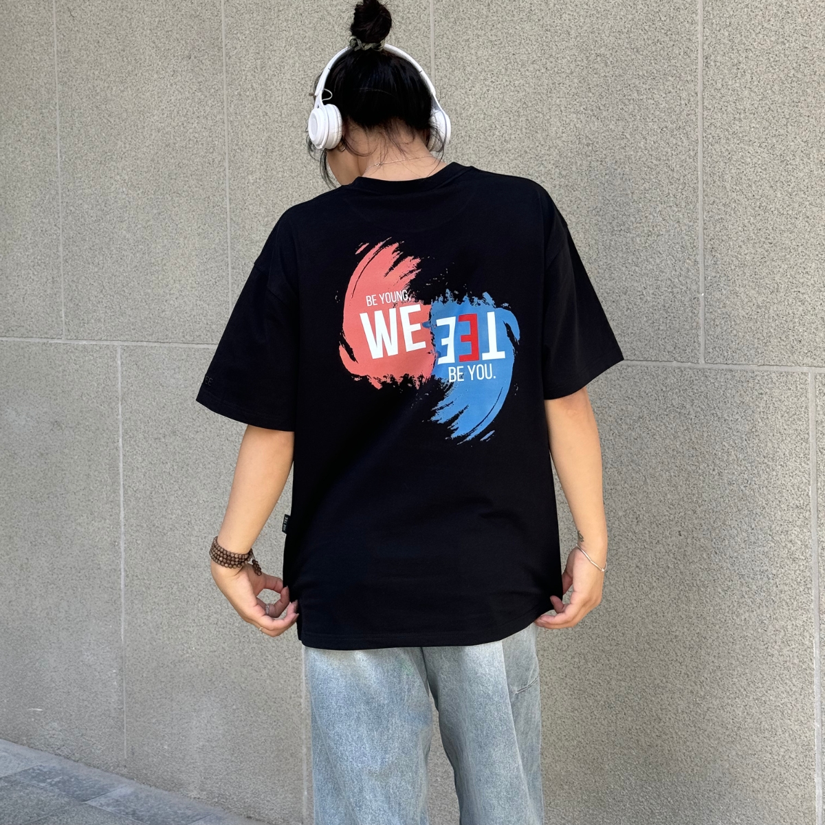 Áo thun local brand 𝐖𝐞 𝐓𝐞𝐞 Xanh Đỏ dáng oversize rộng cho nam và nữ - WU0879