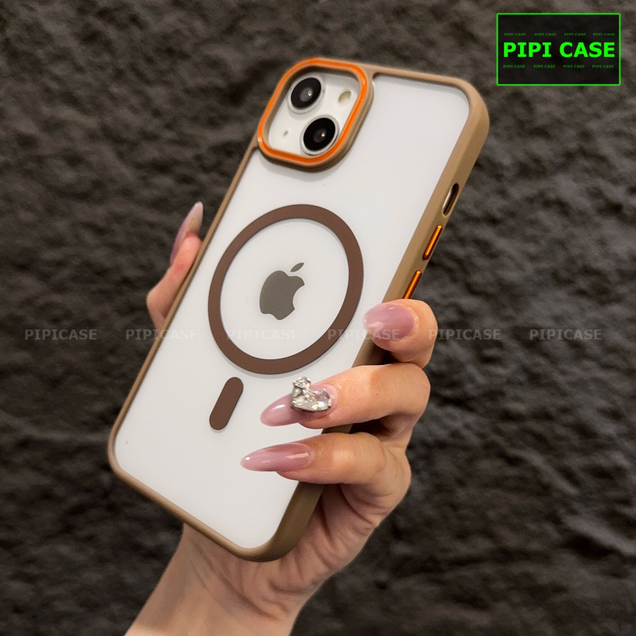 Ốp Lưng iPhone 14 Plus - KM Color - Nâu