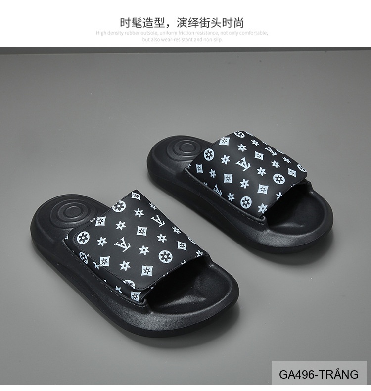 GA496 - Dép xỏ ngón nam thời trang đế dày họa tiết logo, màu trắng đen_thumbnail_8
