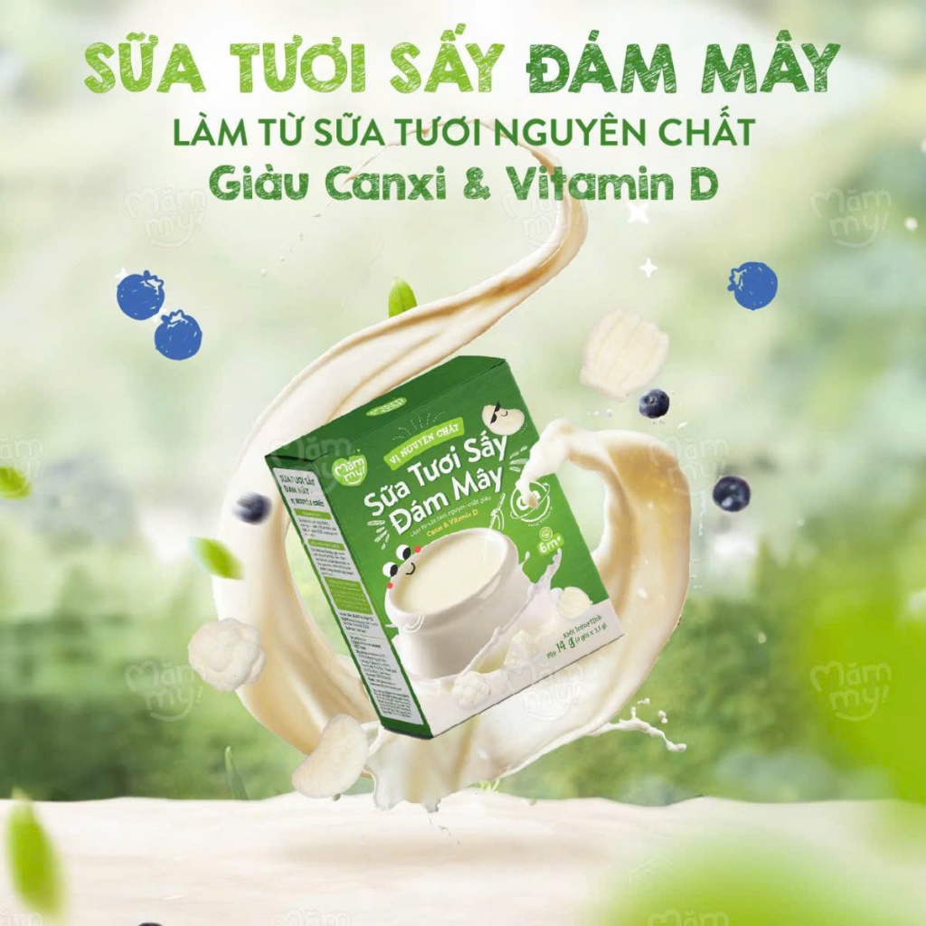 SỮA TƯƠI SẤY ĐÁM MÂY Mammy 14g vị nguyên chất