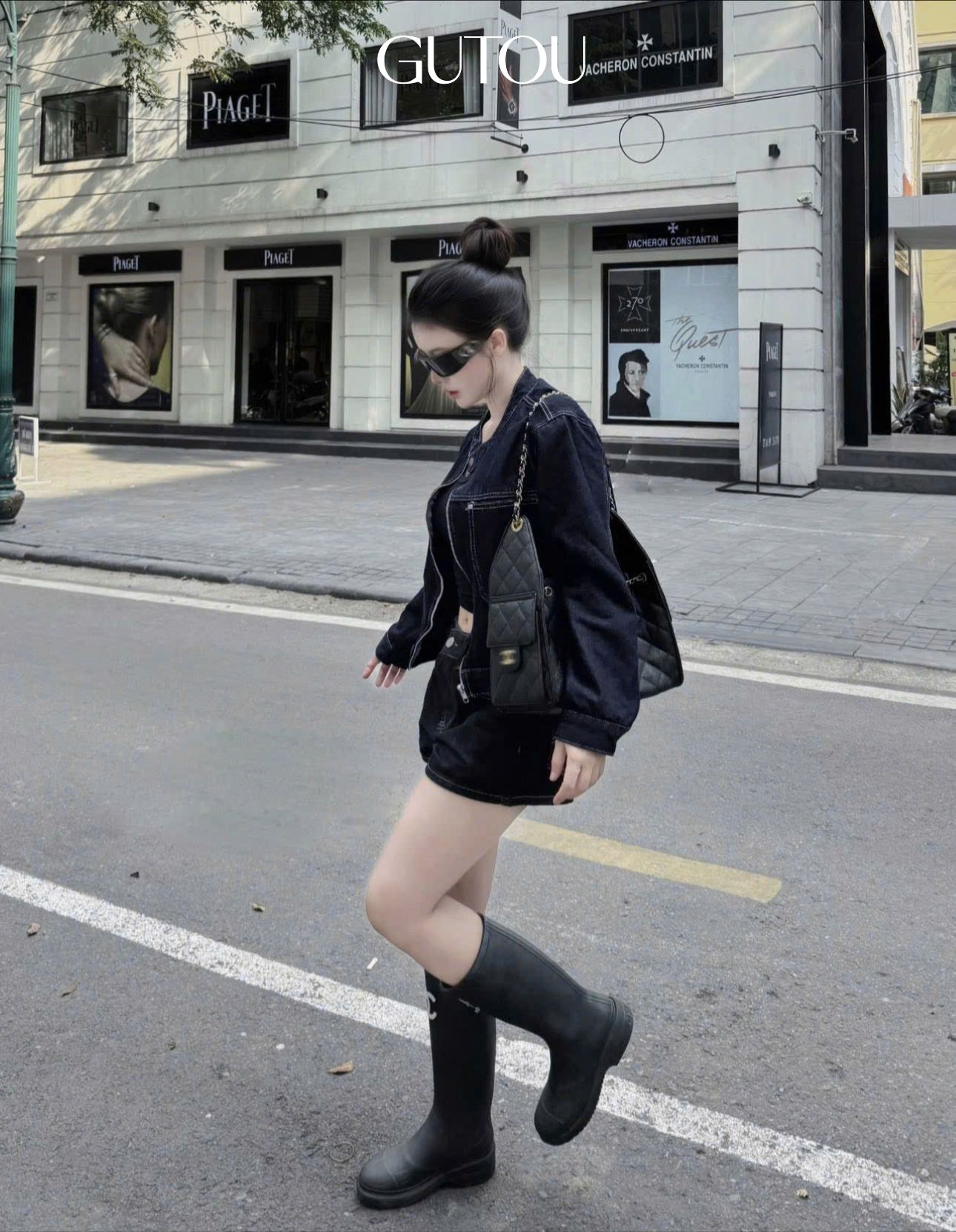 [ GUTOU ] Áo Khoác Jean Basic Cổ Trụ Túi Hộp_thumbnail_4