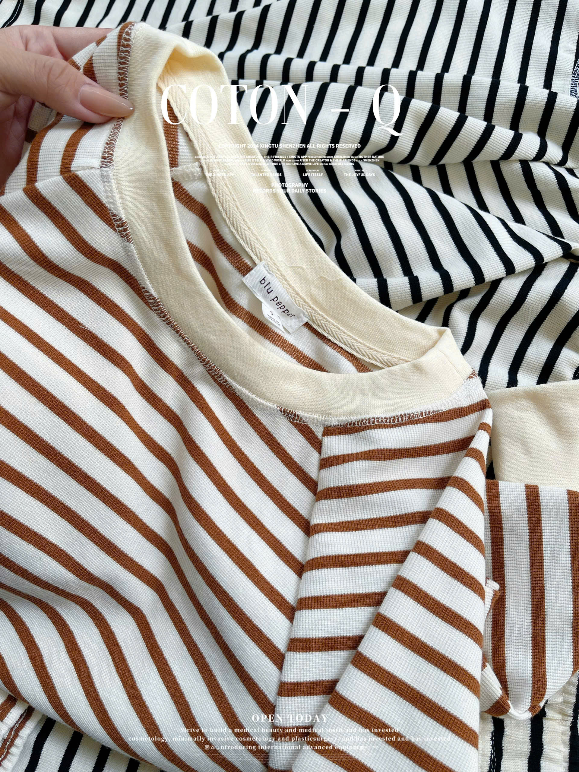 Set áo tay dài + quần phối sọc ( NÂU )_thumbnail_11