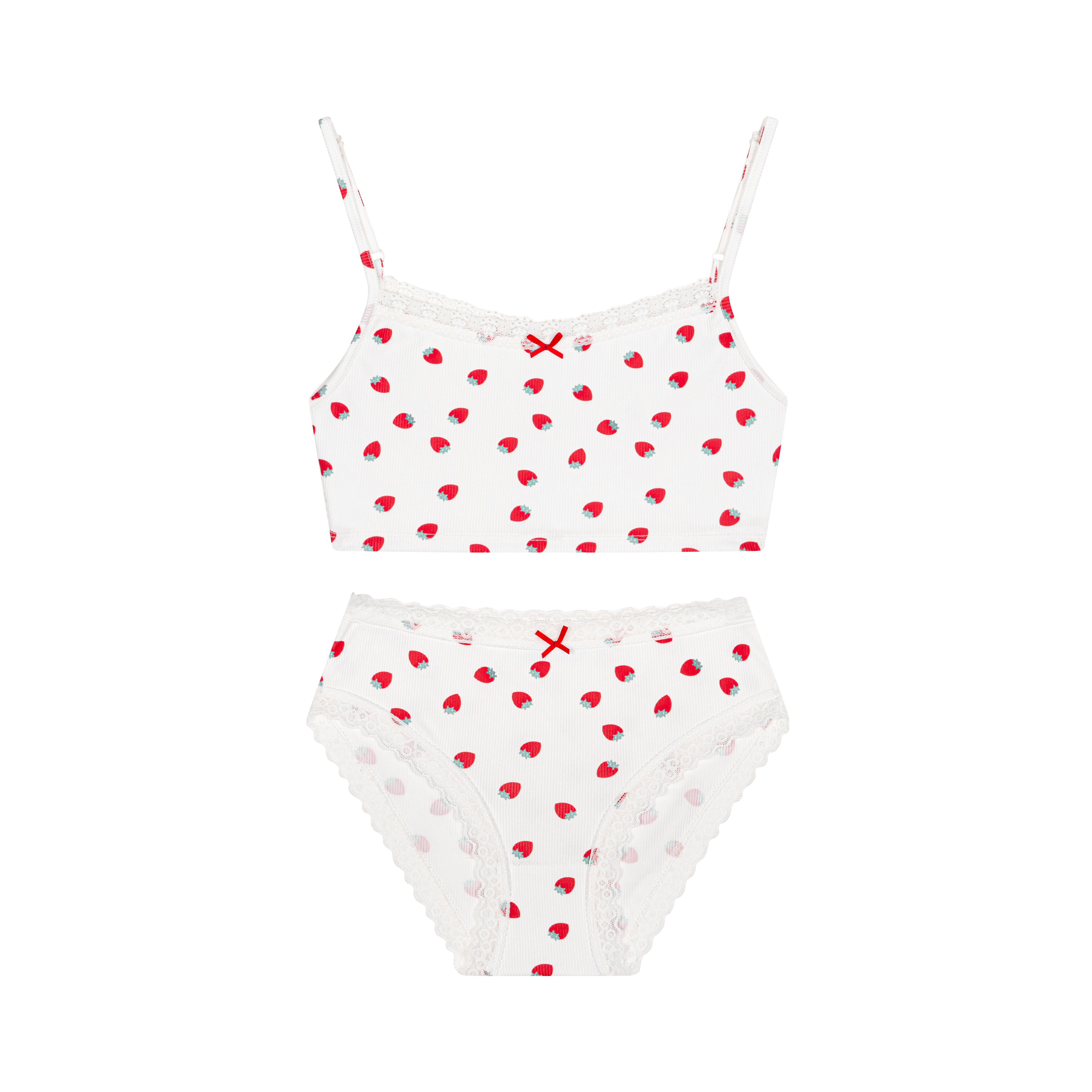 CAMI BRA SET IN STRAWBERRY