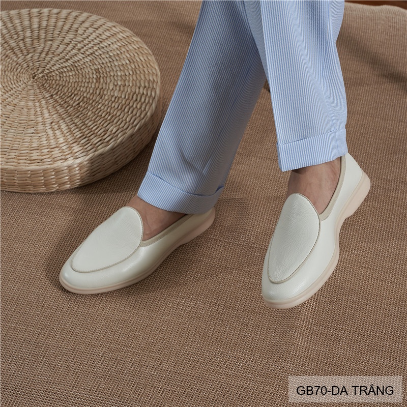 GB70 - Giày Lười Nam Da Bò Phong Cách Anh Quốc, Đế Mềm Thoáng Khí, 4 Màu Da Trắng Kaki Mơ Đen_thumbnail_35
