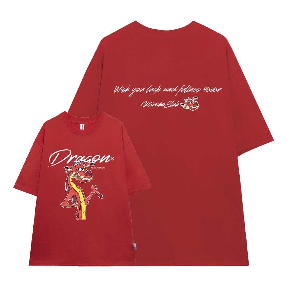 Áo thun Tết 2024 hình rồng form rộng local brand ATD845 Miucho tay ngắn vải cotton cổ tròn in graphic_thumbnail_7