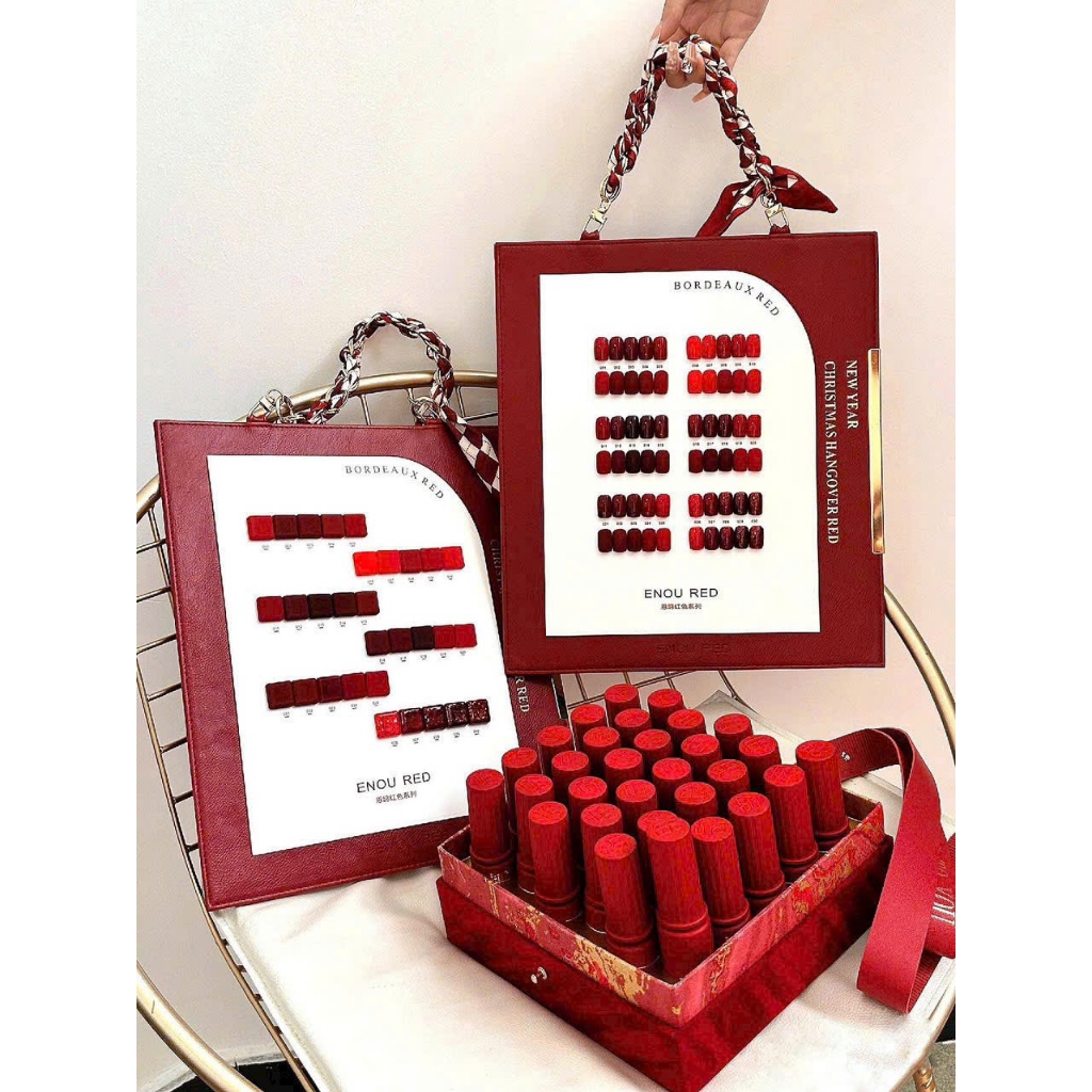 Set sơn gel - Tông đỏ - 30 màu - Enou red - cao cấp