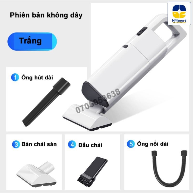 Máy hút bụi cầm tay mini NMIMART làm sạch giường, lông thú cưng dùng cho gia đình, cá nhân MHB02_thumbnail_2