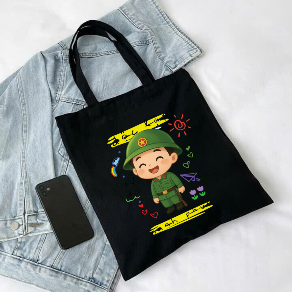 Túi Tote Tôi yêu Việt Nam  - Túi vải canvas có túi phụ và khoá kéo đựng vừa A4 và laptop (33x37cm) - TOTE21_thumbnail_5