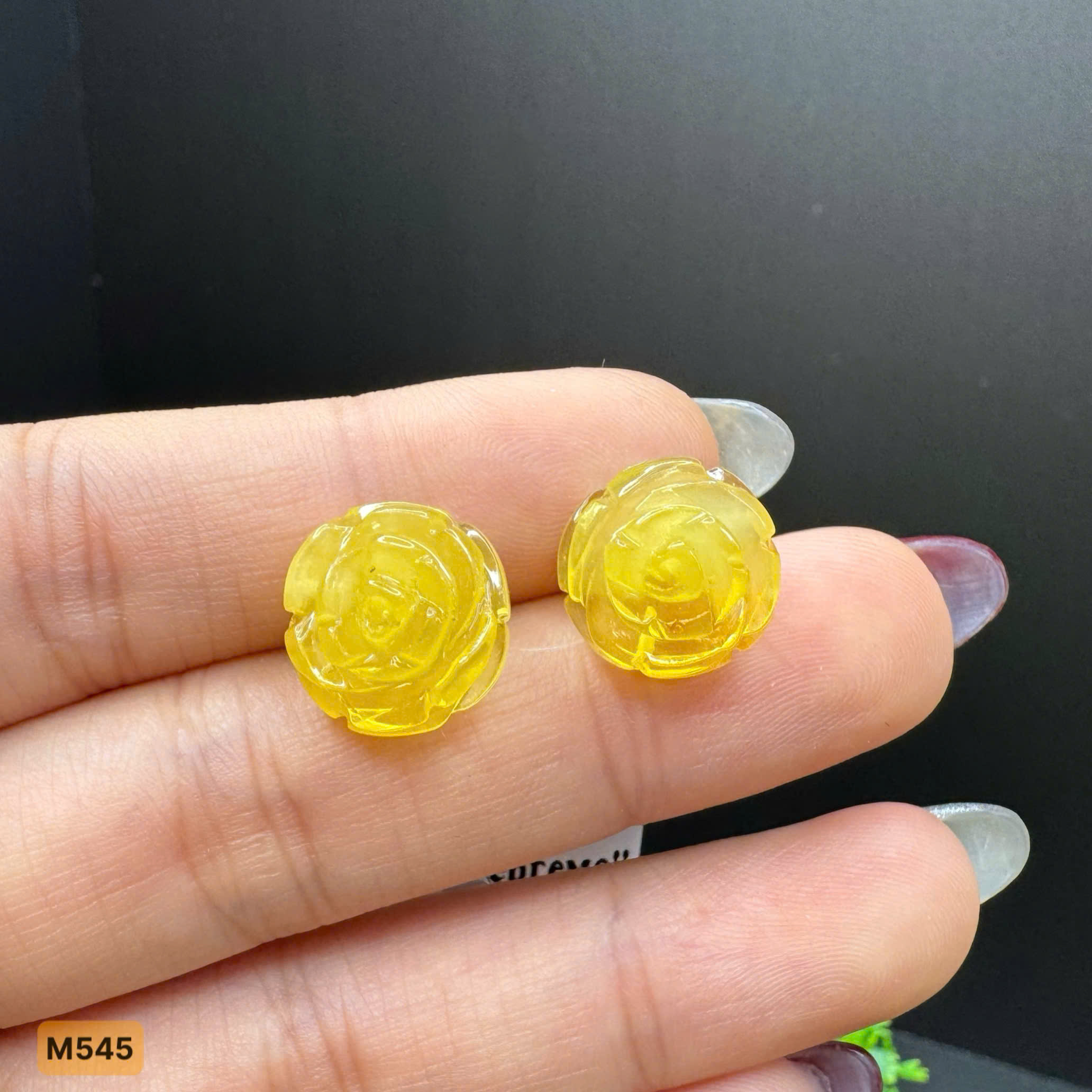 Hoa Tai Nụ Hoa Khối Khắc - M545