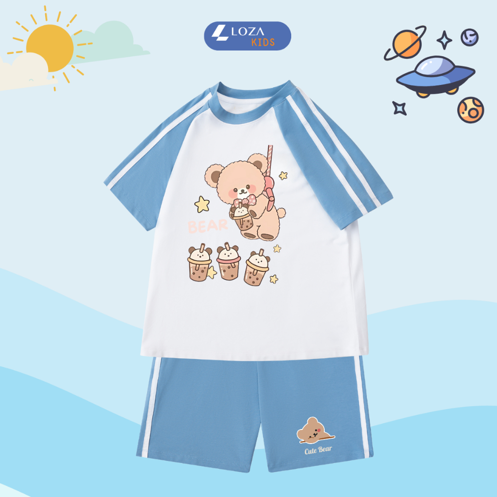 Đồ bộ trẻ em phối viền hình gấu Bear - Loza Kids BF258_thumbnail_2