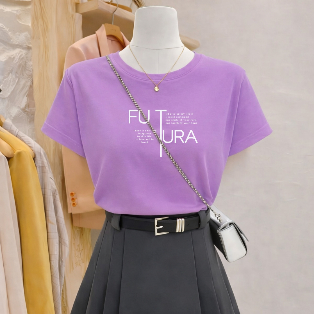 [Form vừa] Áo phông nữ dáng vừa màu tím nhiều mẫu - Loza G0440_thumbnail_3