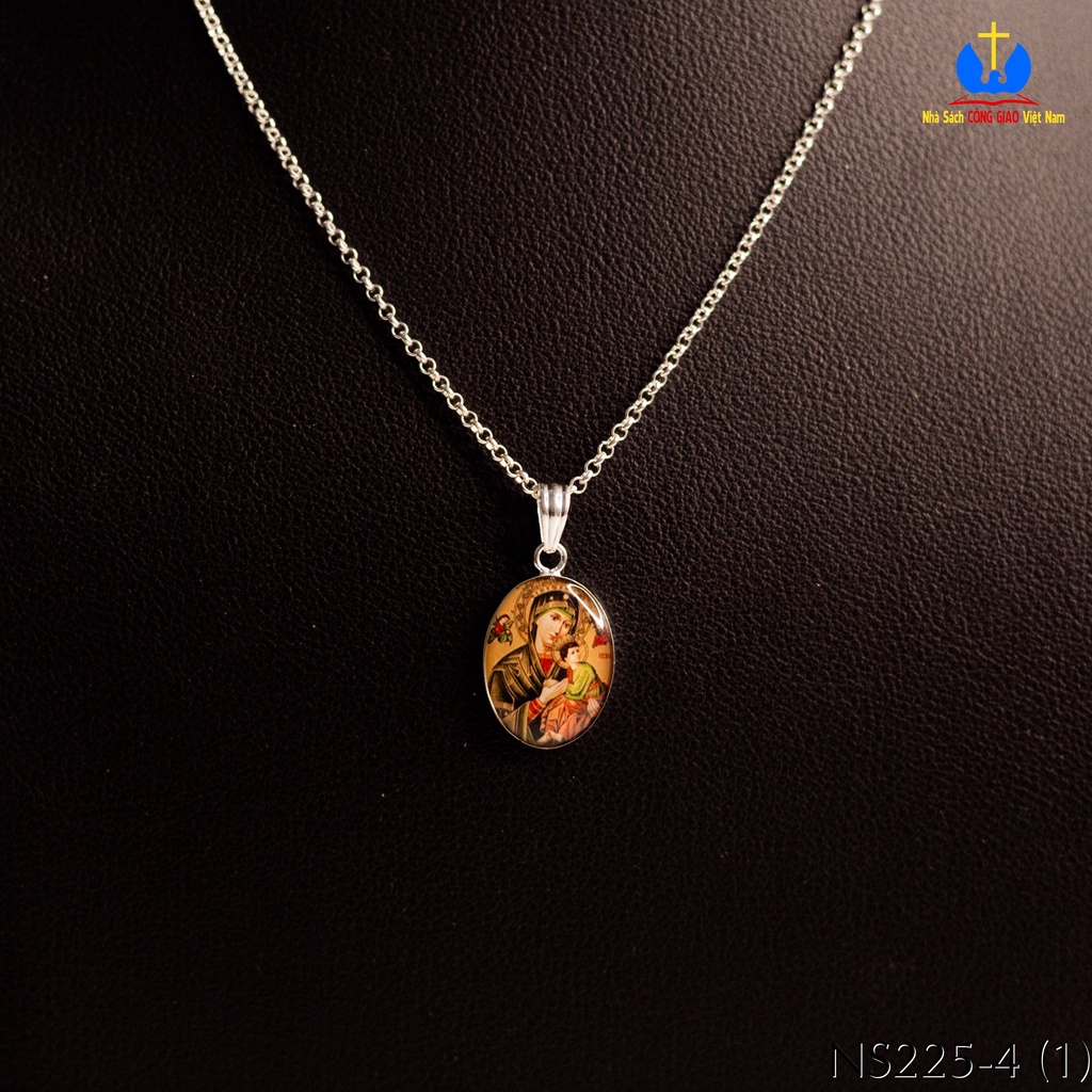 Mẫu ảnh bạc Đức Mẹ Hằng Cứu Giúp - Mặt dây chuyền NS225-4 In hình theo yêu cầu - Quà tặng Công Giáo_thumbnail_1