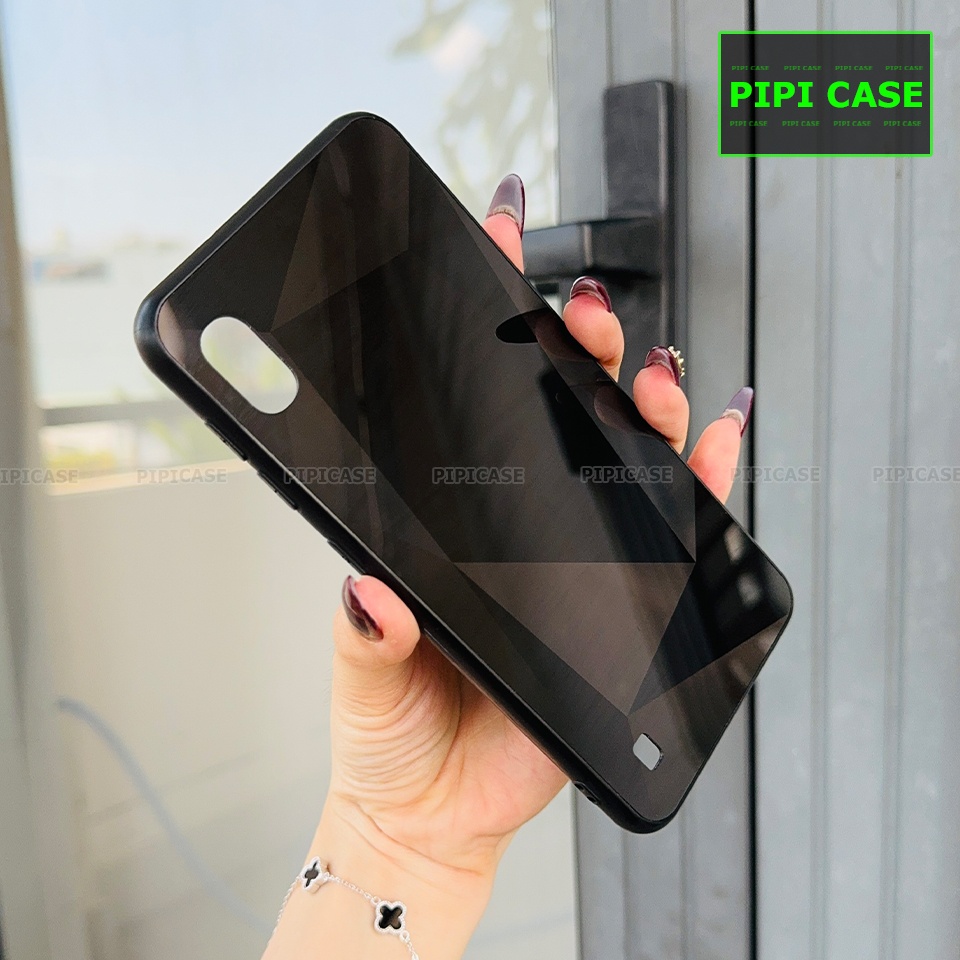 Ốp Lưng Samsung A10 - Kim Cương 6D - Đen