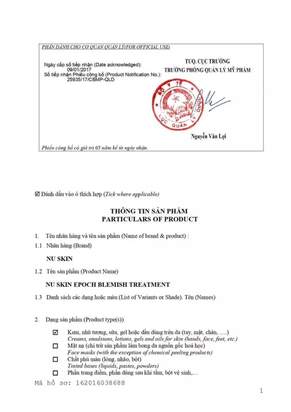 Kem dưỡng chăm sóc da mụn Epoch® Blemish Treatment