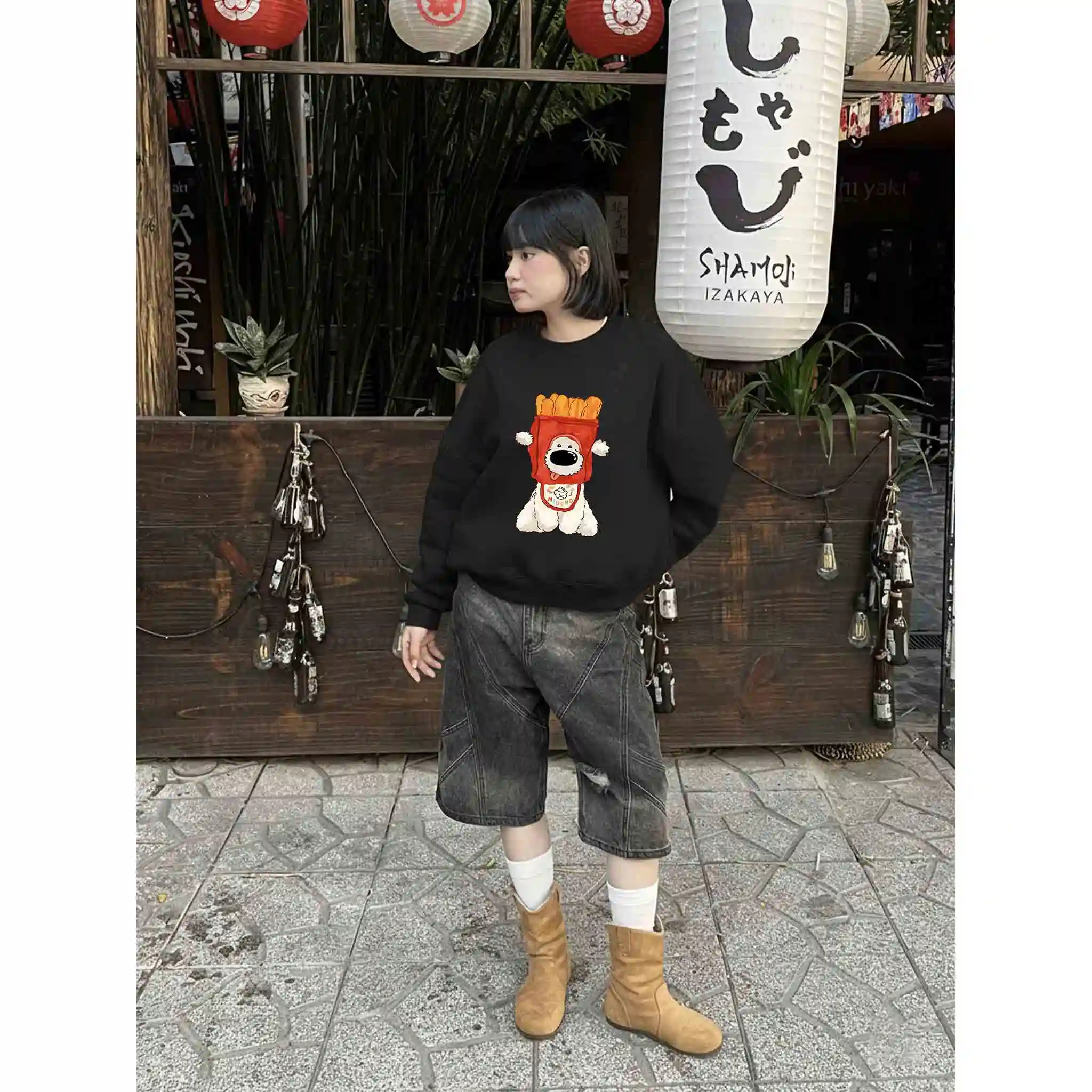 Áo Sweater boxy Miucho nỉ 2 da thoáng mát dày dặn cổ tròn đủ size hình cún in mix 2793_thumbnail_8