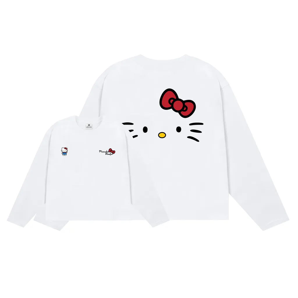 Áo thun boxy tay dài kitty dễ thương 2645 Miucho vải cotton 2c thoáng mát cổ tròn in mix_thumbnail_0
