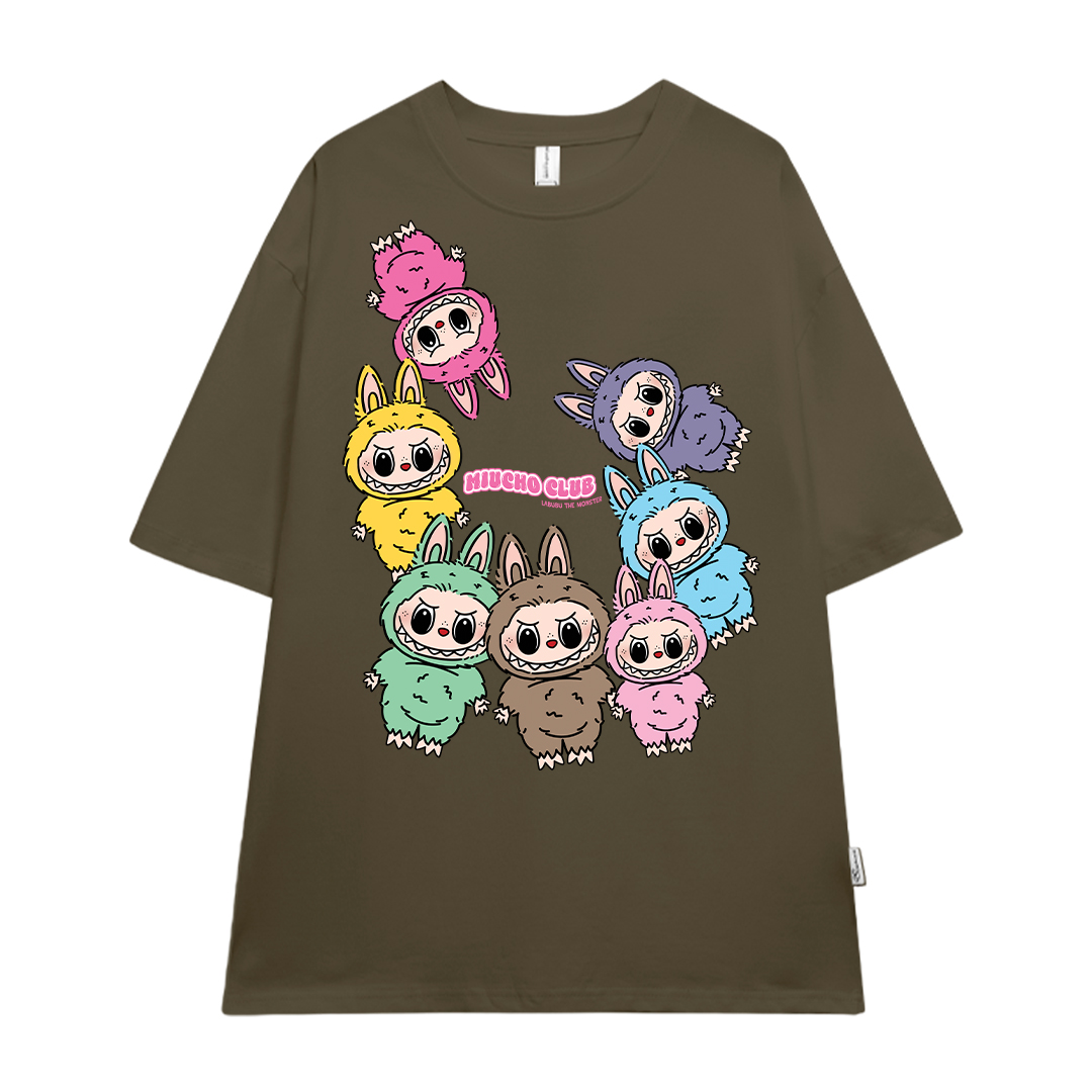 Áo phông labubu dễ thương form rộng ATD1451 Miucho vải cotton cổ tròn in mix_thumbnail_7