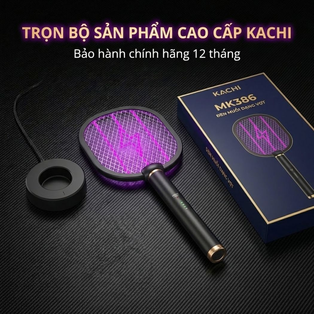 Đèn muỗi có chức năng vợt muỗi Kachi MK386 với đế sạc tích hợp_thumbnail_12