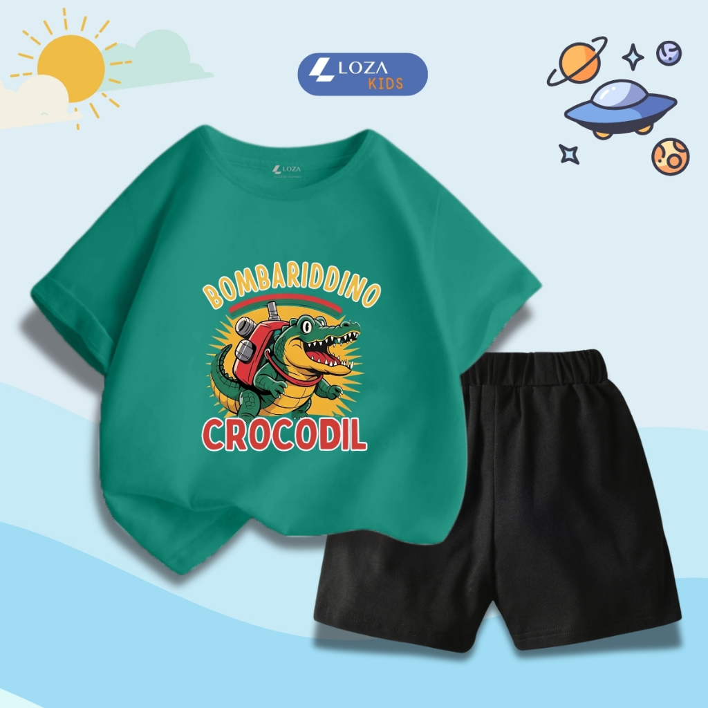 Bộ đồ bé trai in hình 'BOMBARIDDINO CROCODIL' - Loza Kids SB415_thumbnail_10