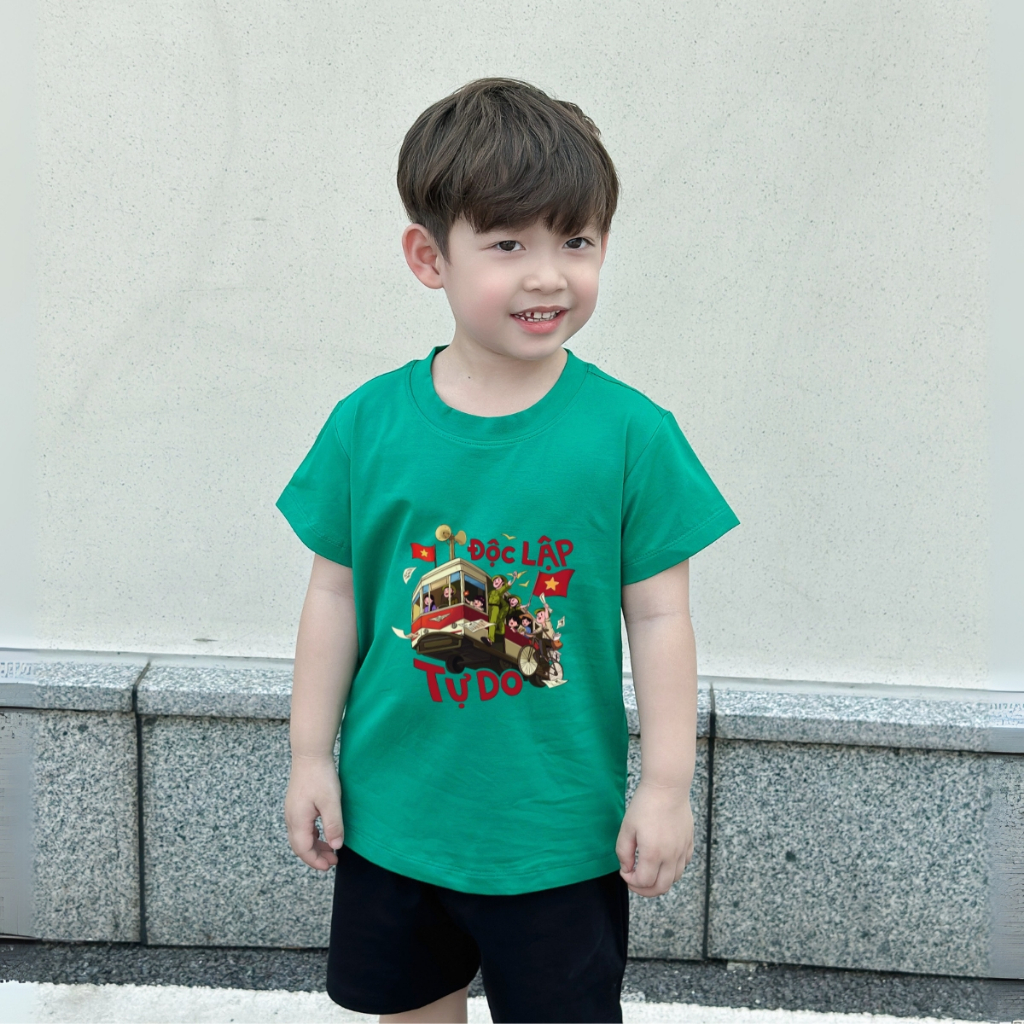 Bộ đồ bé trai in hình 'Cờ đỏ Sao vàng - Độc lập Tự Do' - Loza Kids BD032_thumbnail_1