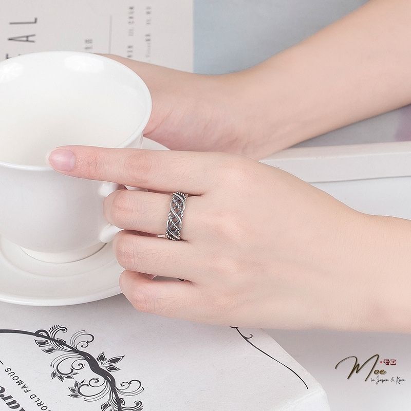 N126 - Nhẫn vặn thừng kép xoắn sơn đen freesize_thumbnail_1