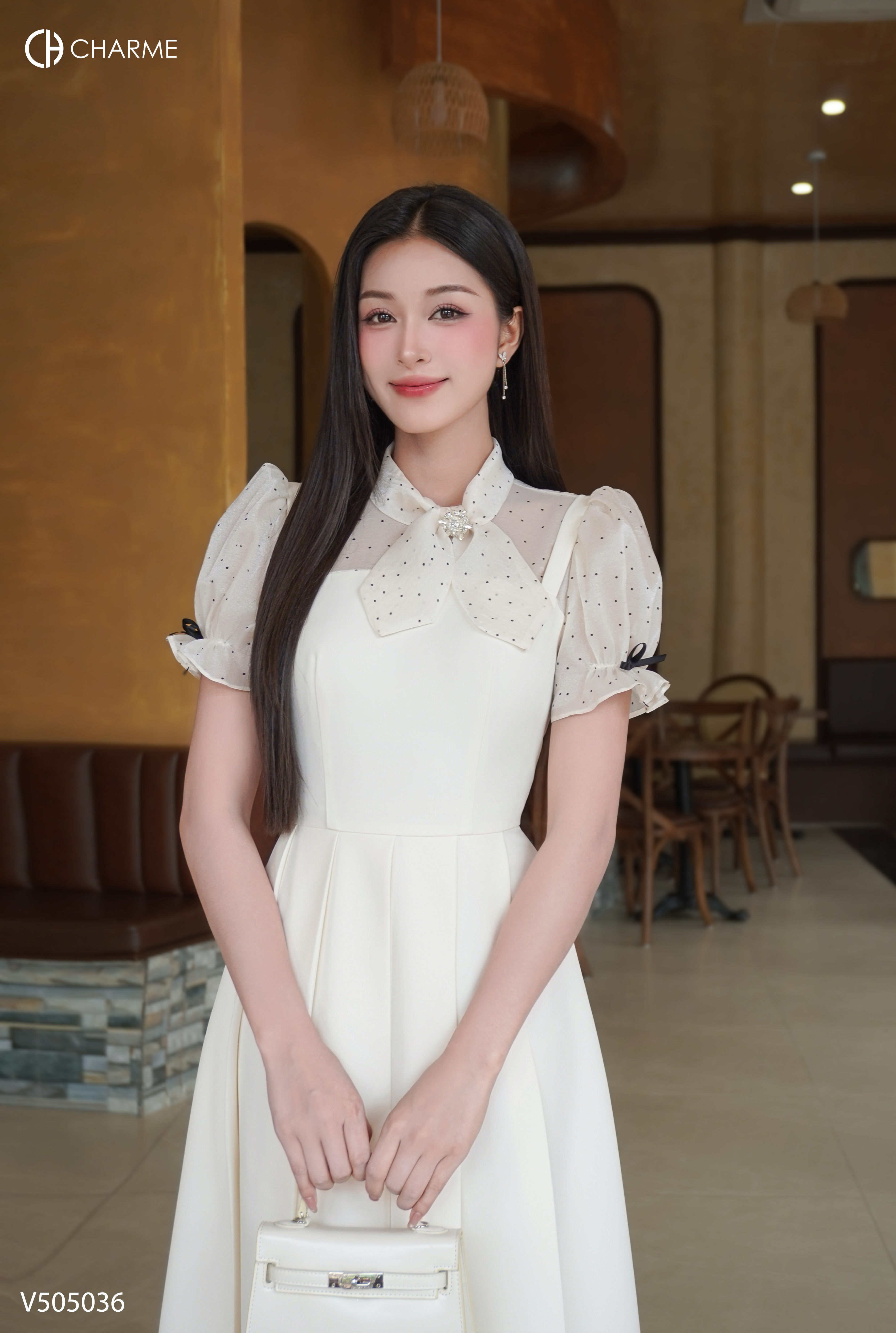 Váy xếp ly dáng dài phối tơ_thumbnail_1