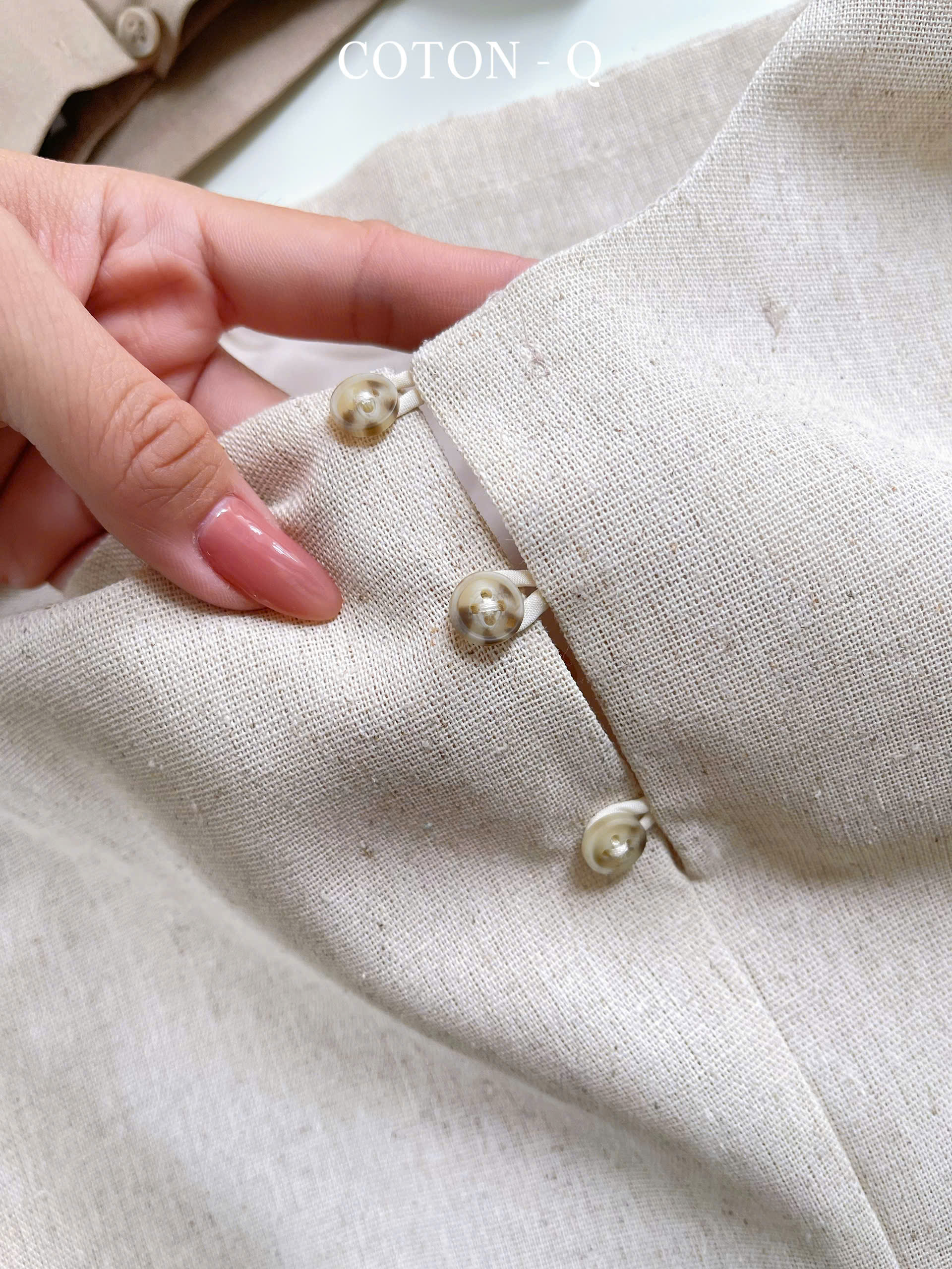 Set áo sát nách linen + chân váy dài ( NÂU )_thumbnail_2