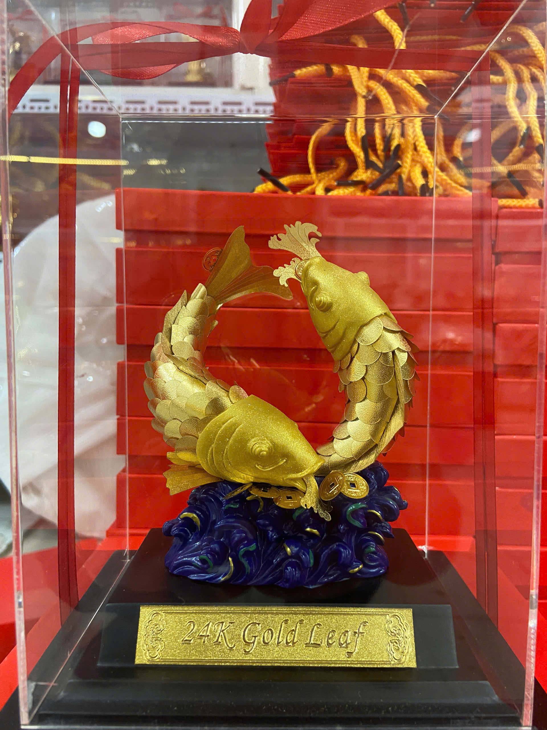 Tượng cá chép song ngư  phong thủy dát vàng 24k _thumbnail_3