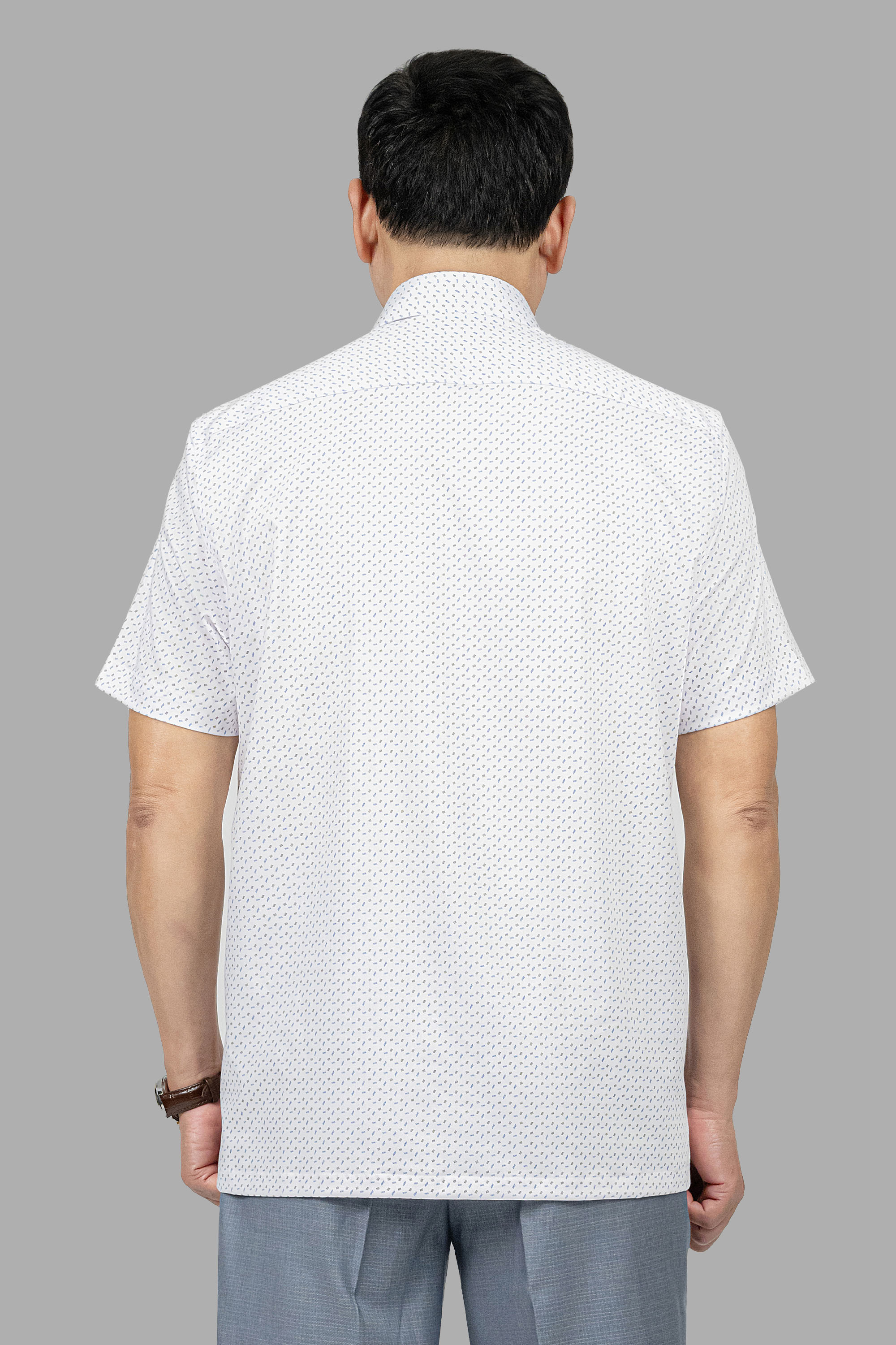 Sơ Mi Cộc Tay Họa Tiết Nam Trung Niên ANCHI Chất Liệu Sợi Sồi Cao Cấp Phom Suông Vạt Ngang Màu Trắng Bi_thumbnail_22