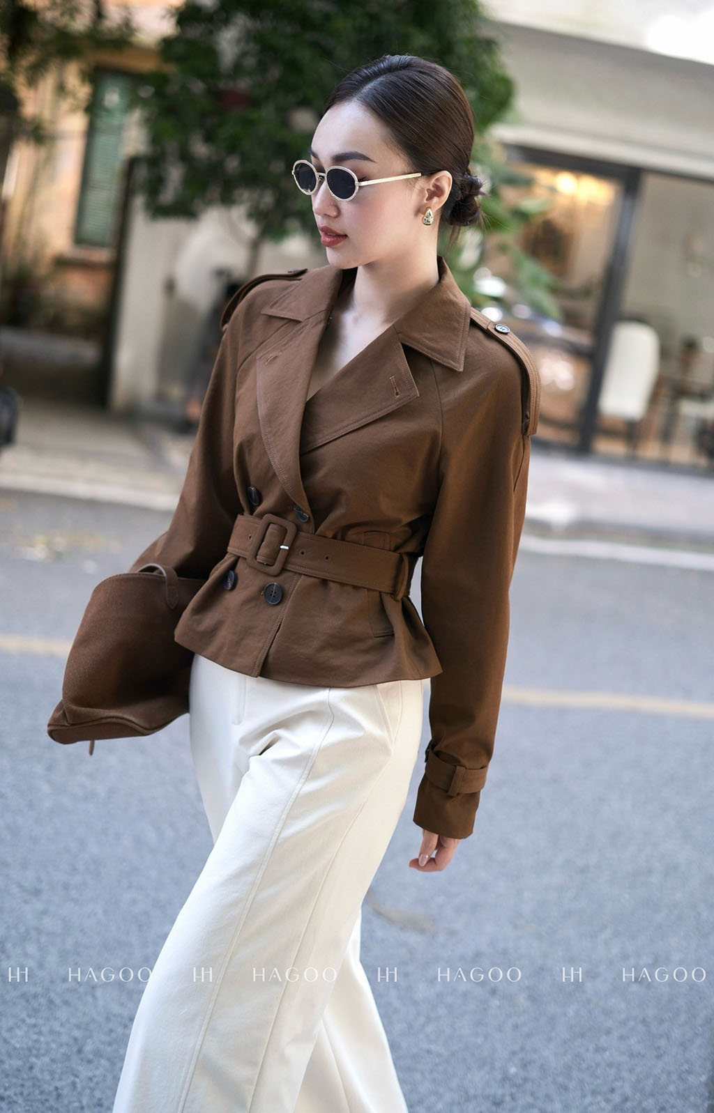 Áo khoác kaki ngắn đai eo HAGOO_thumbnail_14