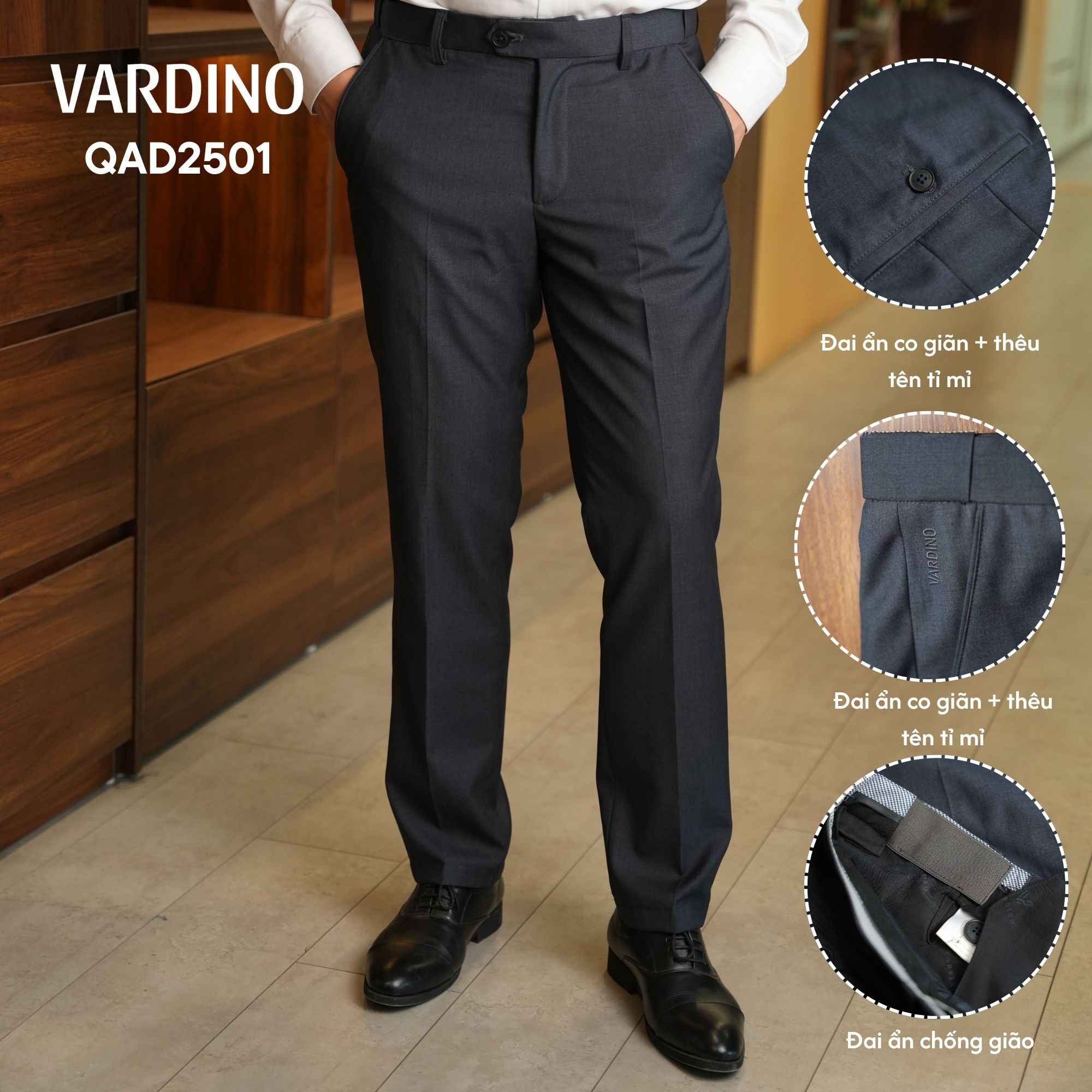 Quần âu nam Vardino QAD2501