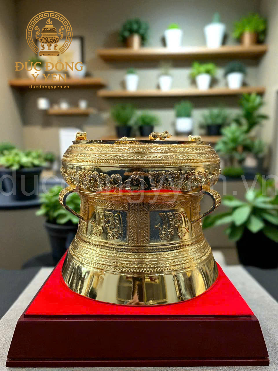 Quả trống đồng quà tặng mạ vàng _thumbnail_2
