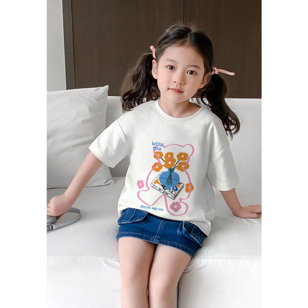 Áo thun cho bé gái cute form rộng AED1100 Miucho Kid tay ngắn cổ tròn style hàn quốc in mix_thumbnail_5