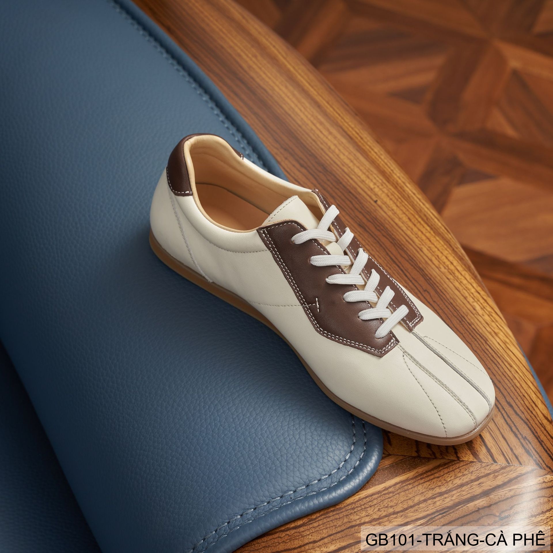 GB101 - Giày thể thao nam phối màu trắng đen và trắng cà phê, đế cao su êm chân, phong cách casual_thumbnail_14
