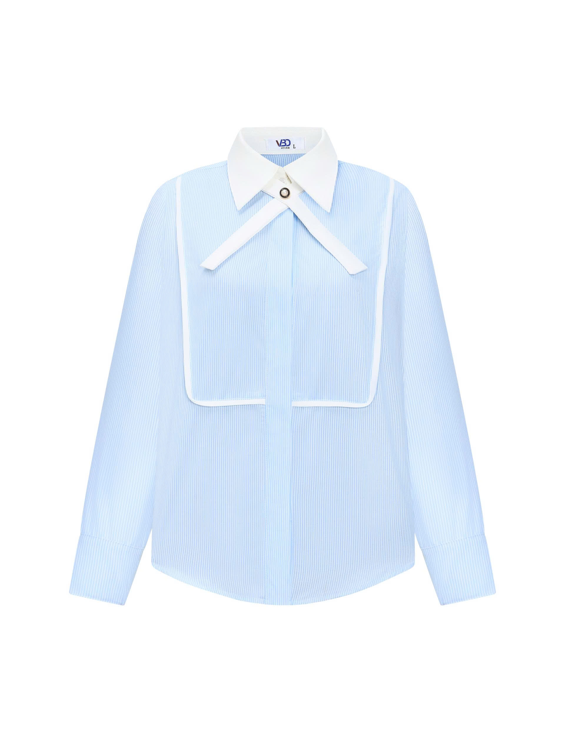 BIGSIZE NỮ - Aó sơ mi sọc tay dài phối viền dành cho nàng béo 55-90kg V-AK097_thumbnail_3