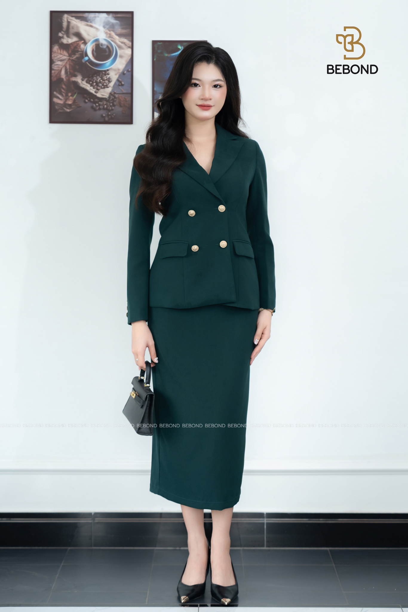 Set vest dài tay ANSEL màu XANH RÊU_thumbnail_1