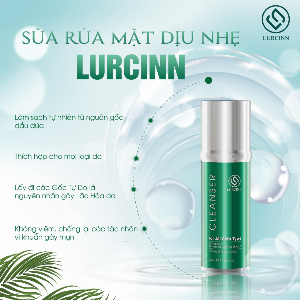 Sữa Rửa Mặt Lurcinn Cleanser Làm Sạch Sâu, Ngăn Ngừa Mụn Cho Da Dầu Mụn, Da Khô, Da Hỗn Hợp 120ml_thumbnail_3