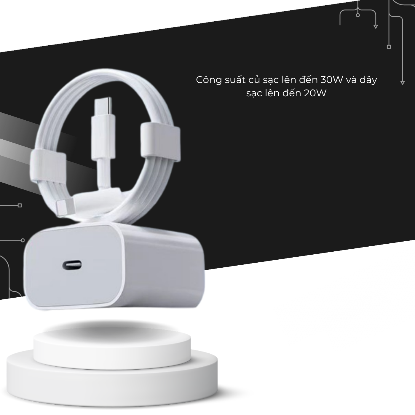 T-ECO SHOP | Bộ Sạc Nhanh 30W – Sạc 60% Pin Trong 30 Phút, Củ + Cáp_thumbnail_2