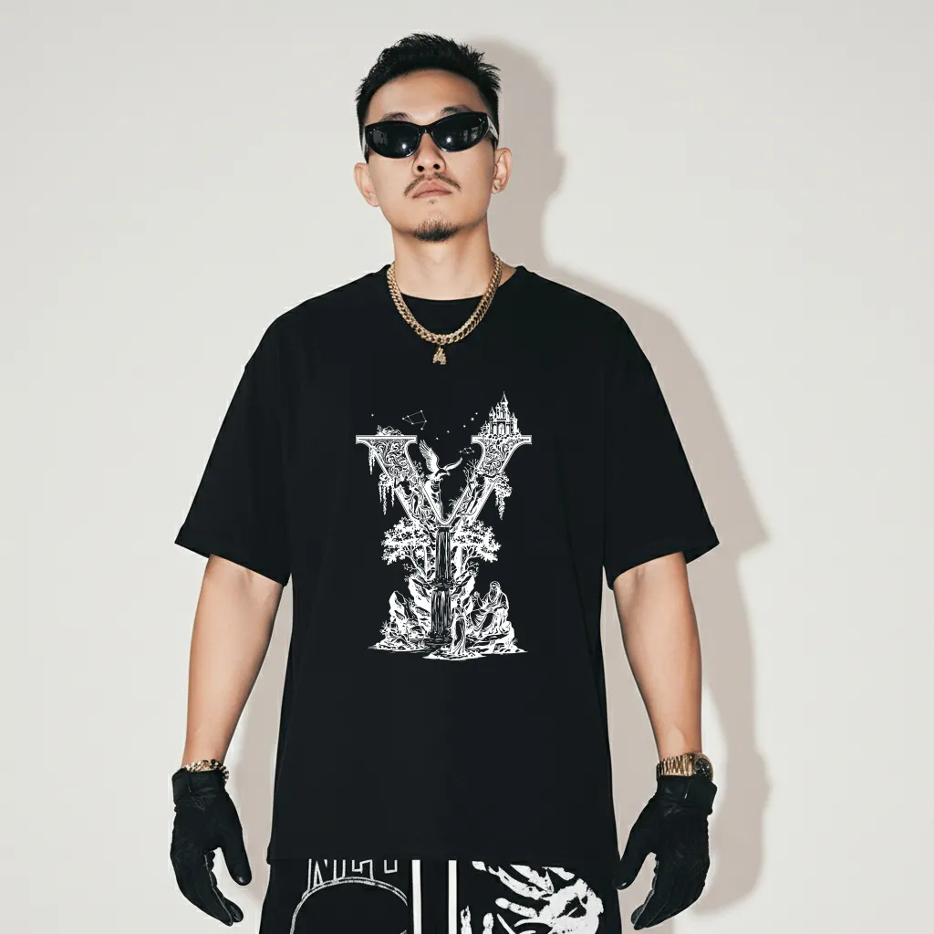 Áo phông nam basic Miucho Iconic vải cotton thoáng mát đứng form chữ Y in artwork 2769_thumbnail_3