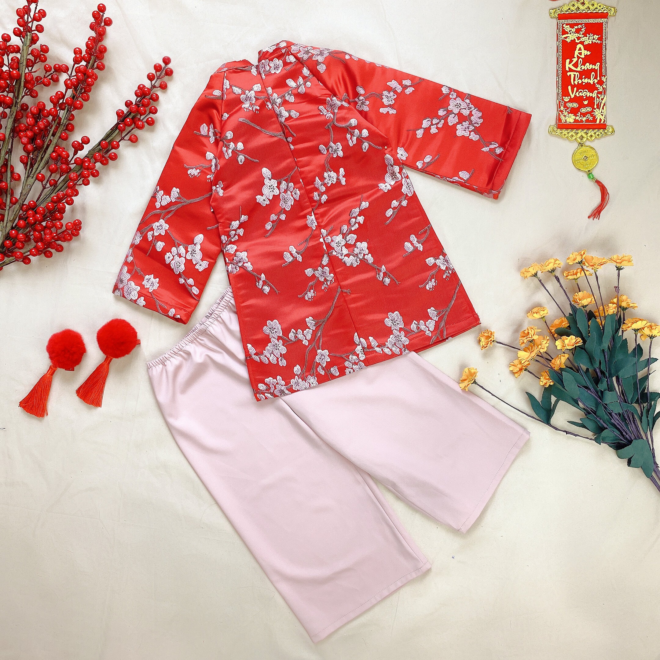 Set áo dài gấm hoa đào_thumbnail_4