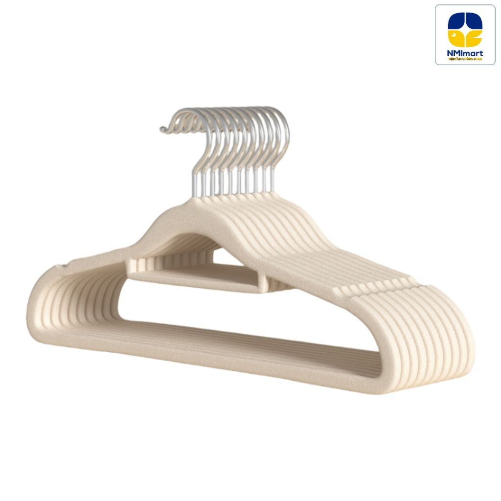 Móc treo quần áo bọc nhung NMIMART (42x21.5x5) hỗ trợ trang phục phẳng phi, không nhắn nhúm_thumbnail_1